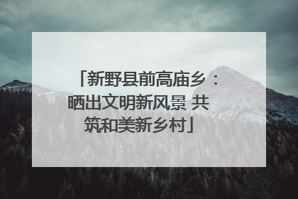 新野县前高庙乡：晒出文明新风景 共筑和美新乡村
